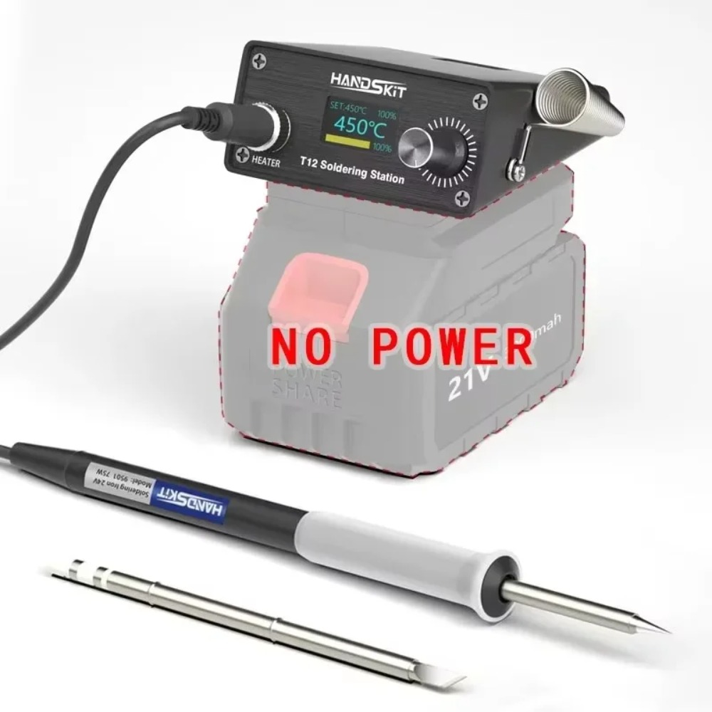 Diy Soldering Station No Electronics - T12 コードレスポータブルはんだ付けステーション – 電子修理およびDIY溶接用のデジタル温度調節可能な溶接ツール