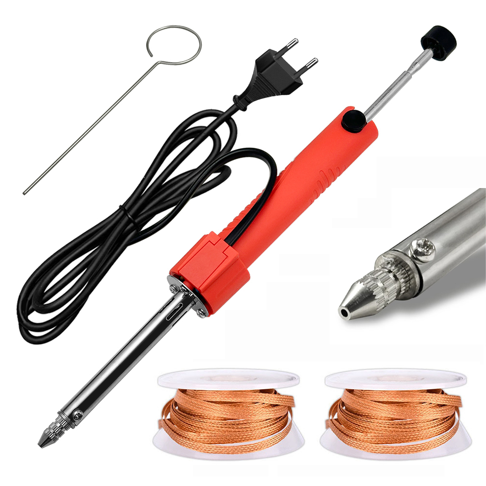 Desoldering Pump Solder - 30W電気加熱式はんだ吸い取り器/はんだ吸い取りポンプ/はんだ取りペン+はんだ線はんだ除去ツールキット
