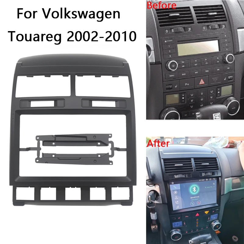 Diy Electronics Radio - フォルクスワーゲン トゥアレグ 2002-2010用 カーラジオフレームキット オートステレオ ダッシュパネル