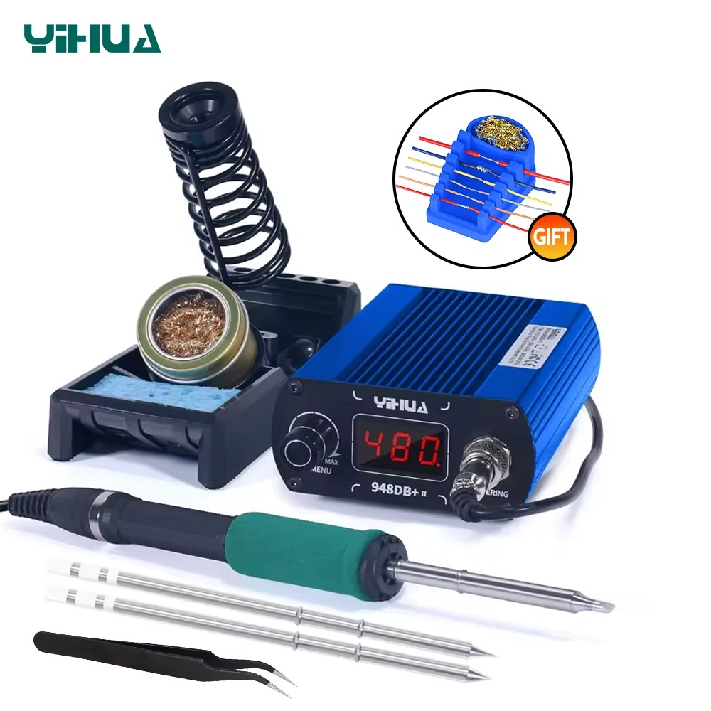 Diy Soldering Station No Electronics - YIHUA 948DB+-II 75W急速加熱T12電子はんだごてステーションはんだ付けステーションDIY溶接ツール