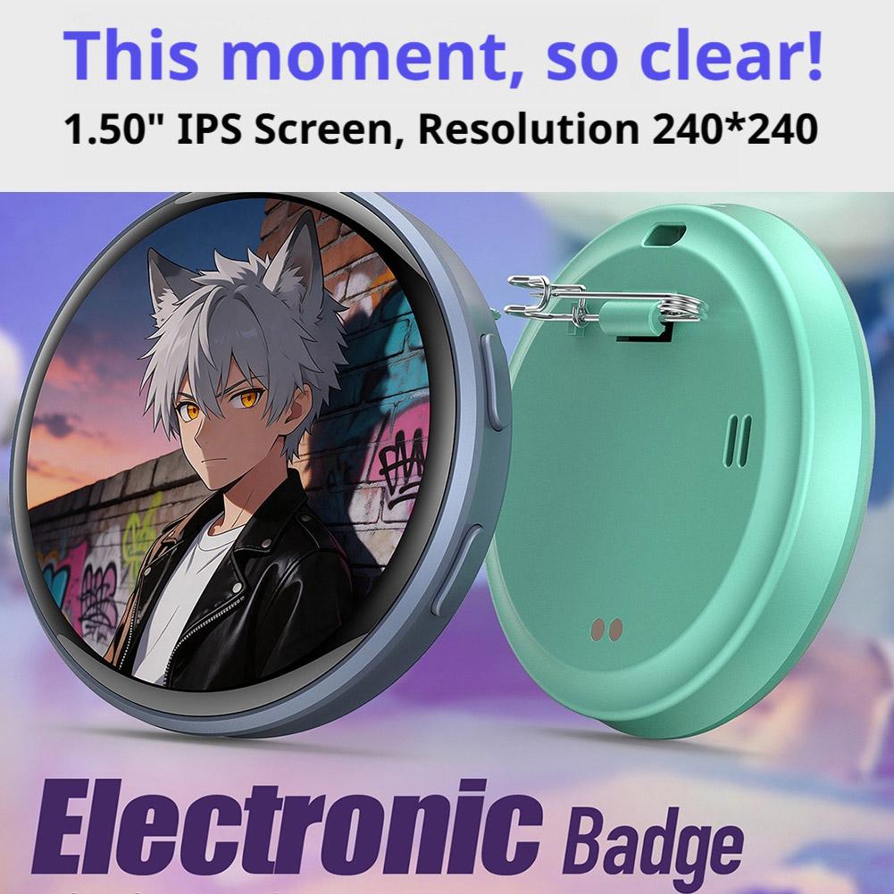 Diy Electronics Videos - スマートダイナミック電子バッジ デジタルLEDアニメピン タッチコントロールで写真・GIF・動画をアップロード可能 DIYギフト ファン向け