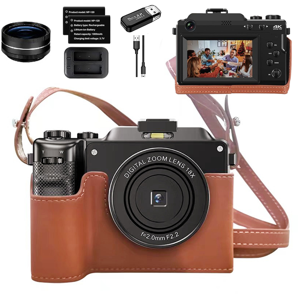 Diy Electronics Videos - 56MP デジタルカメラ写真撮影用フロントリアデュアルレンズ Selfie ヴィンテージ 4K ビデオカメラ