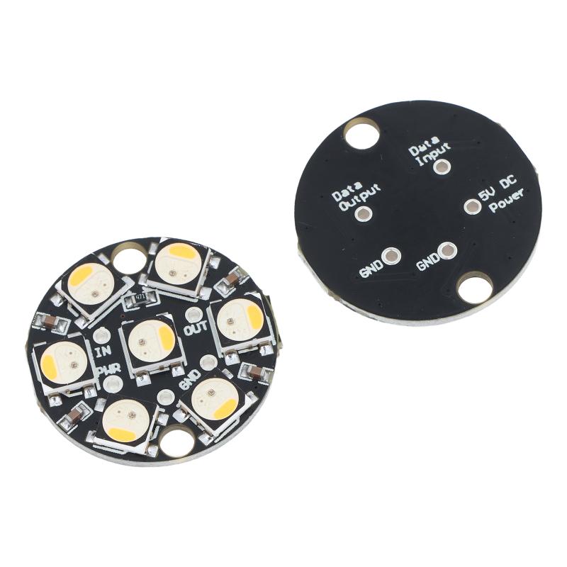 Useful Diy Electronics Projects - WS2812 7ビットラウンドLED回路基板プログラマブル高輝度モジュールDIY電子プロジェクトメーカー愛好家デザイン用