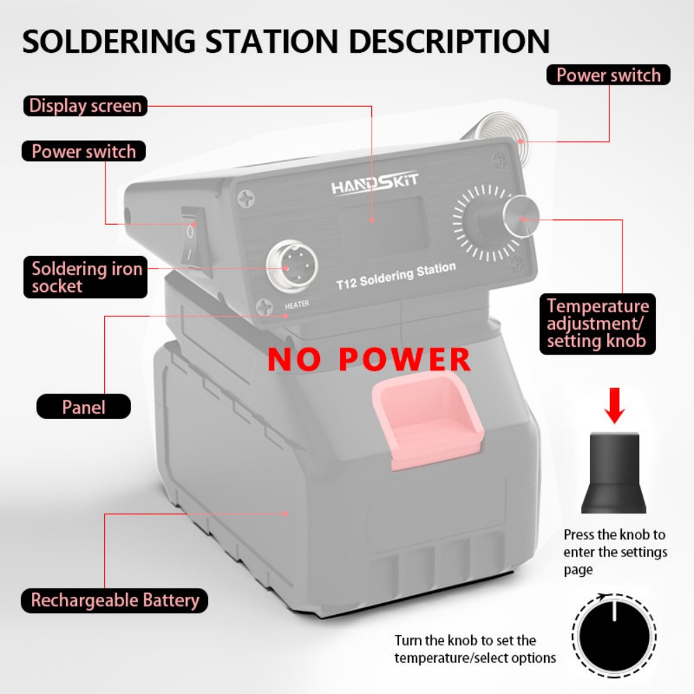 T12 コードレスポータブルはんだ付けステーション – 電子 - Diy Soldering Station No Electronics のレビューと価格