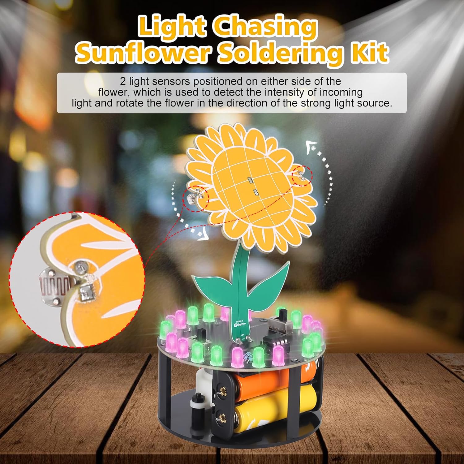 光追いかけひまわりはんだ付け練習キット DIY 回転ひまわり - Diy Electronics Kits For Adults のレビューと価格