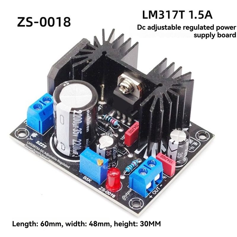 調整可能なリニア安定化電源ボード LM317 1.5A 出力 - Diy Electronics Filament のレビューと価格