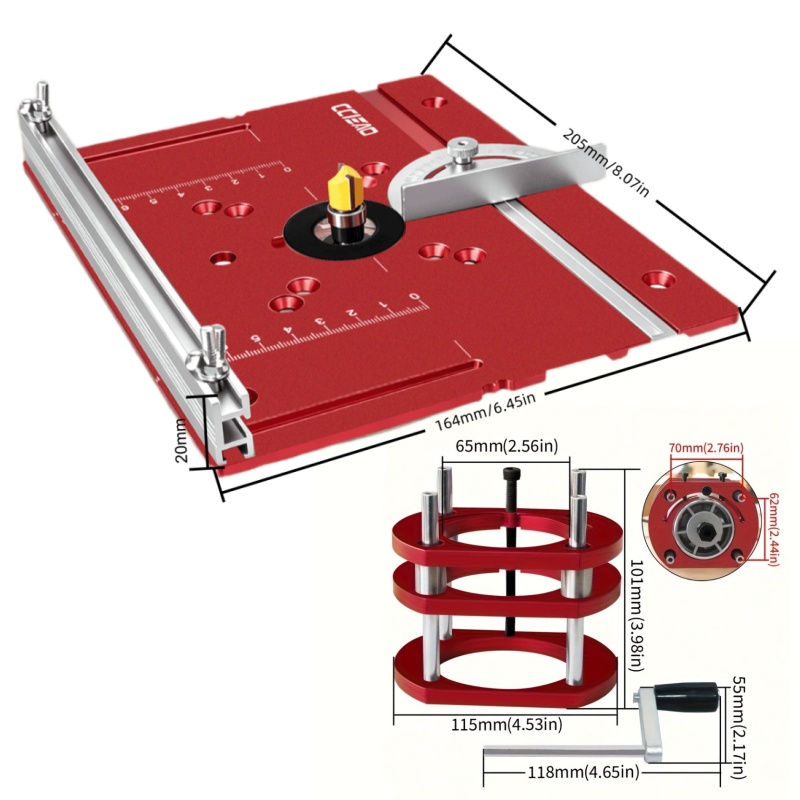 アルミ製ルーターリフトベースキット（インサートプレート付き） - Diy Electronics Workbench のレビューと価格