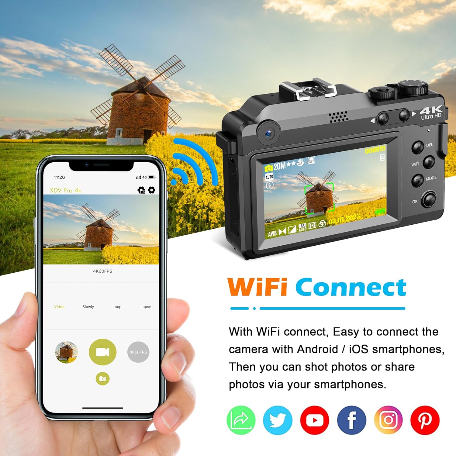 56MP デジタルカメラ写真撮影用フロントリアデュアルレンズ - Diy Electronics Videos のレビューと価格
