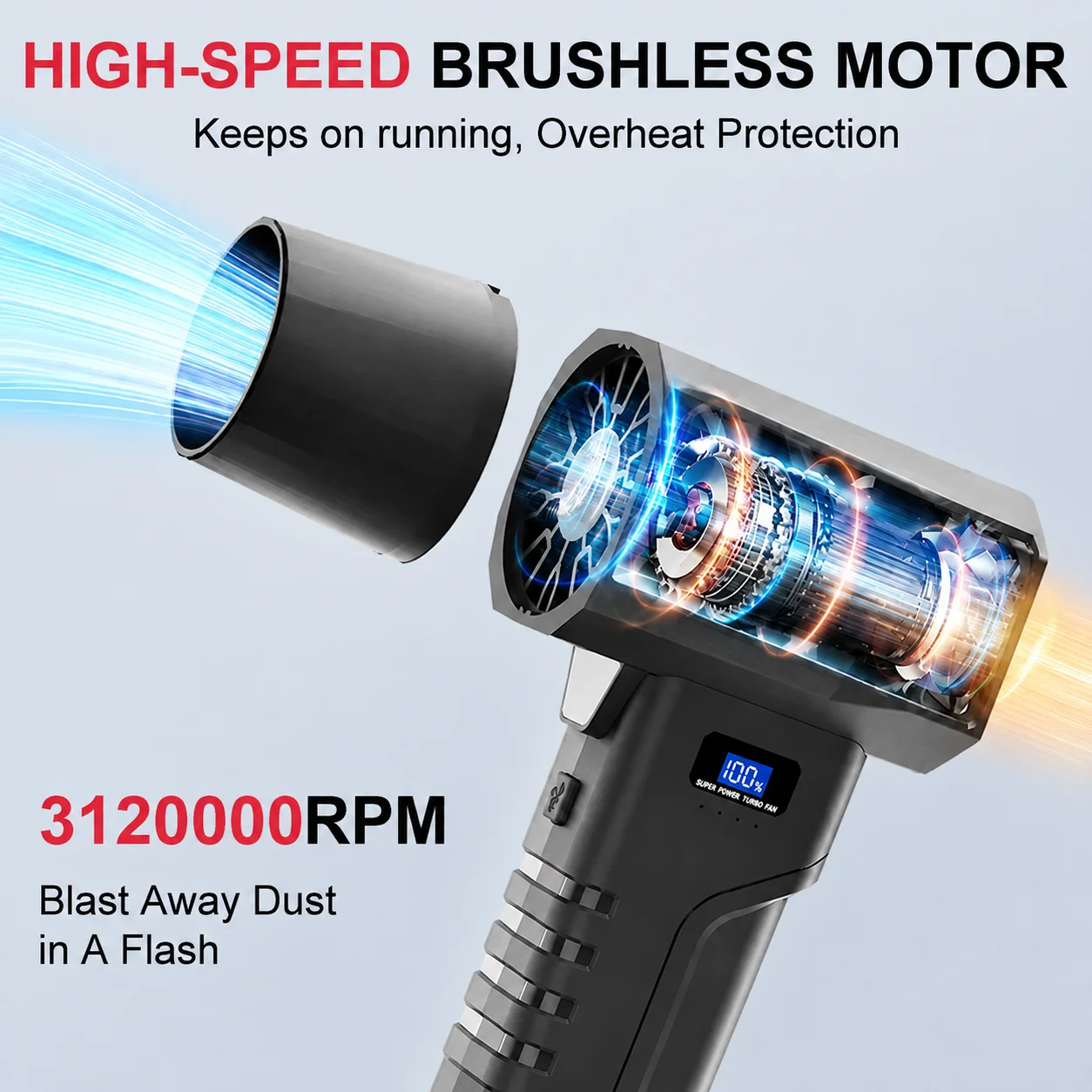 3120000RPM ジェットエアブロワー 超強力風圧 充電 - Diy Electronics Cleaner のレビューと価格