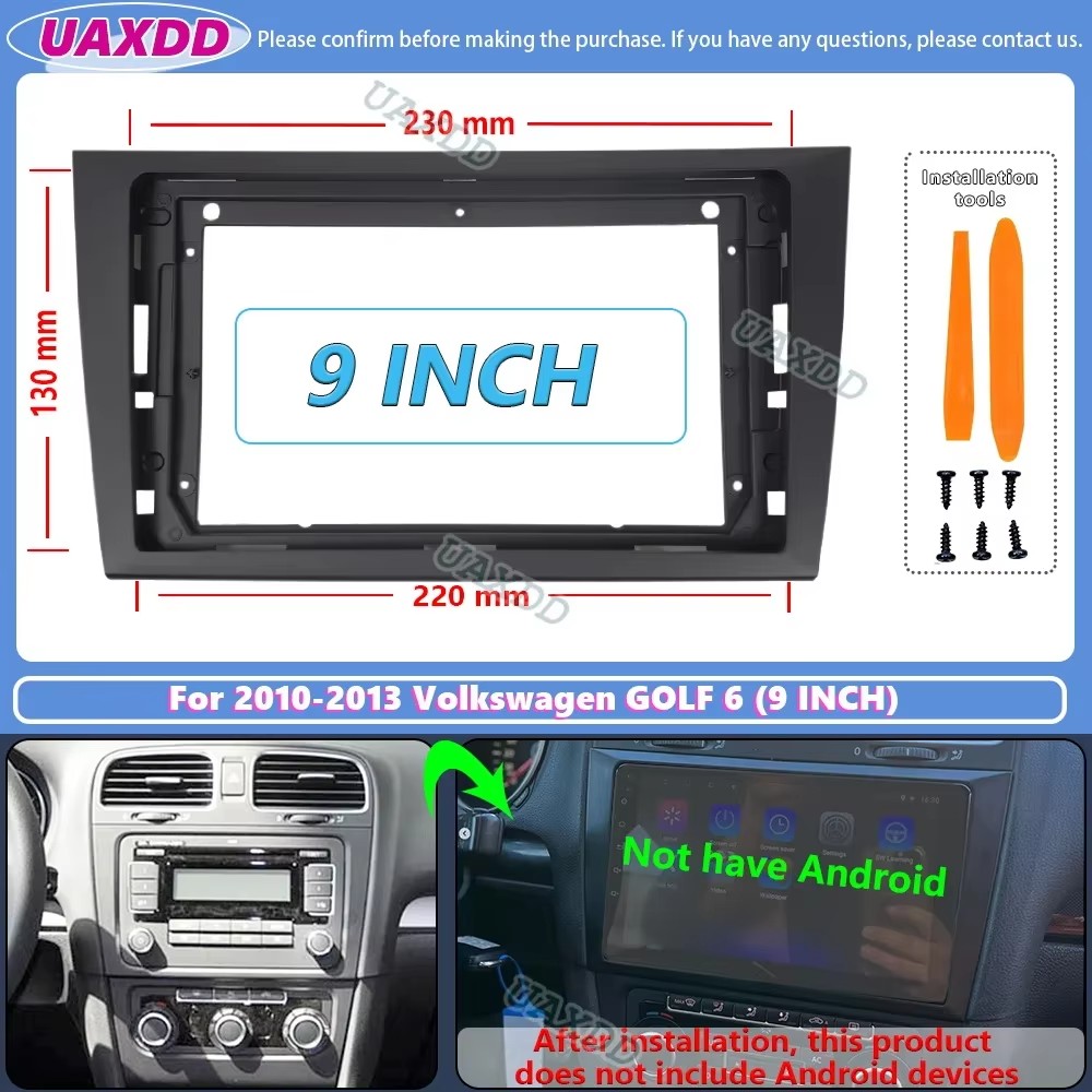 フォルクスワーゲンゴルフ6用DVDフレーム,9インチ,ステレ - Diy Electronics Radio のレビューと価格