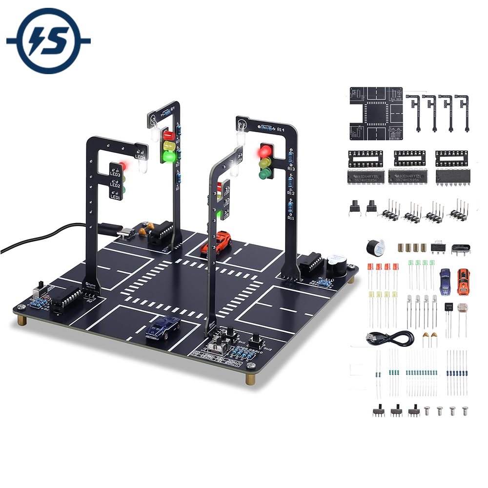 サウンドと点滅ライト付き信号機シミュレーターキット、DIYは - Diy Electronics Kits For Adults のレビューと価格