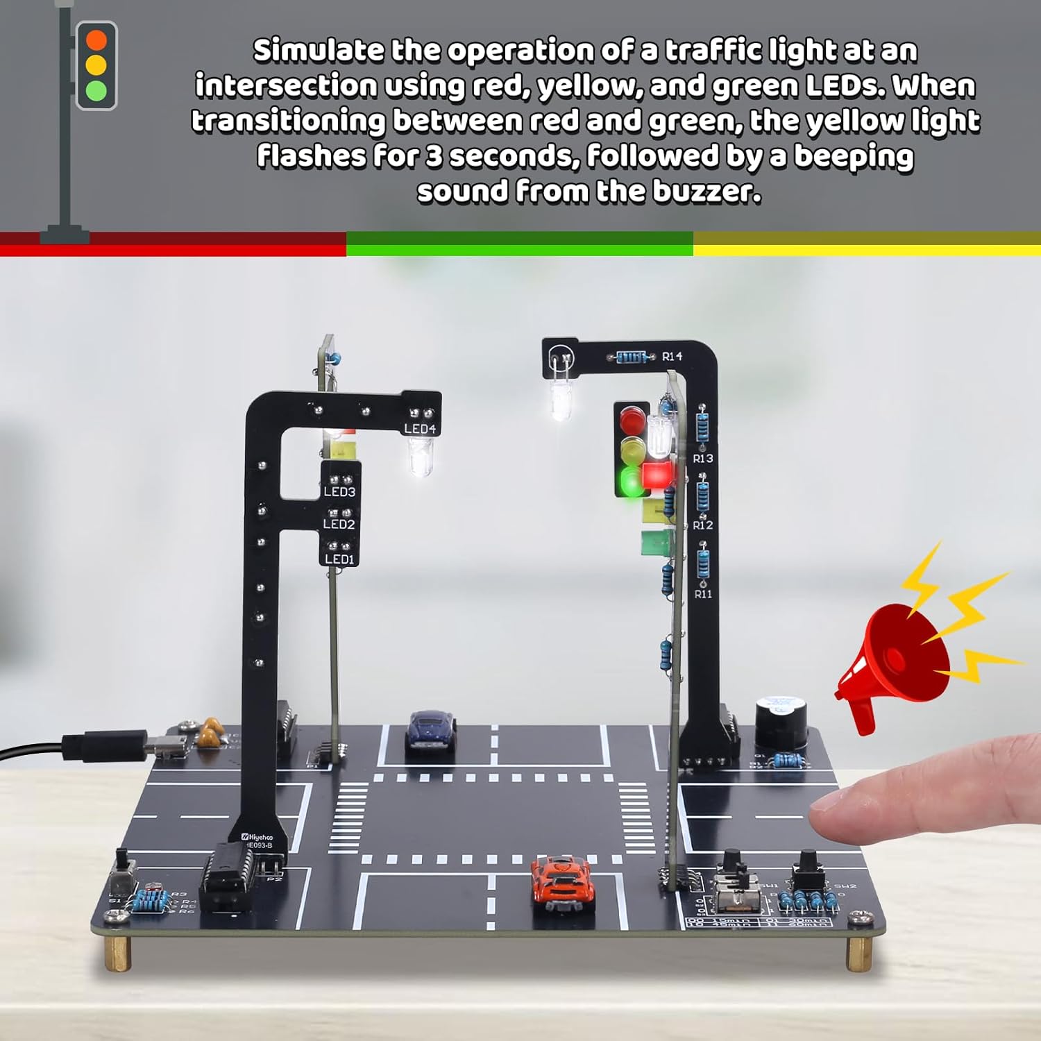 サウンドと点滅ライト付き信号機シミュレーターキット、DIYは - Diy Electronics Kits For Adults のレビューと価格