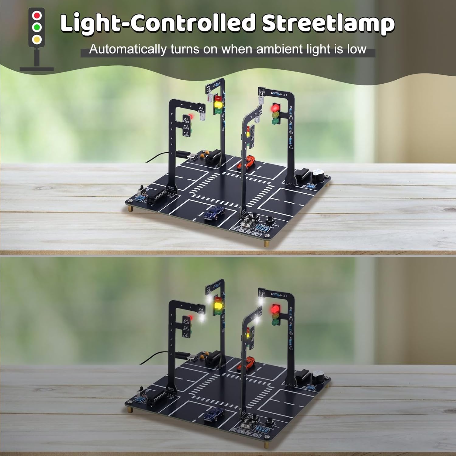 サウンドと点滅ライト付き信号機シミュレーターキット、DIYは - Diy Electronics Kits For Adults のレビューと価格